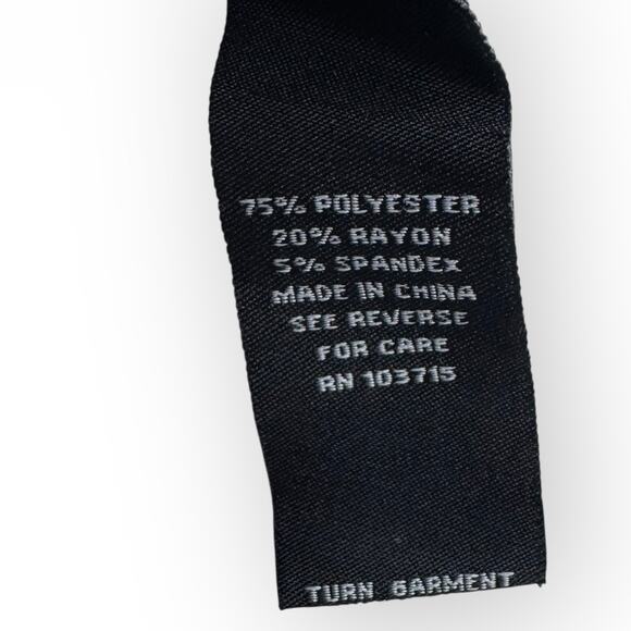 Sharagano Black Front Zip Dress with Cinch Waist Belt Cuffed Sleeves Size 4 - Picture 13 of 13